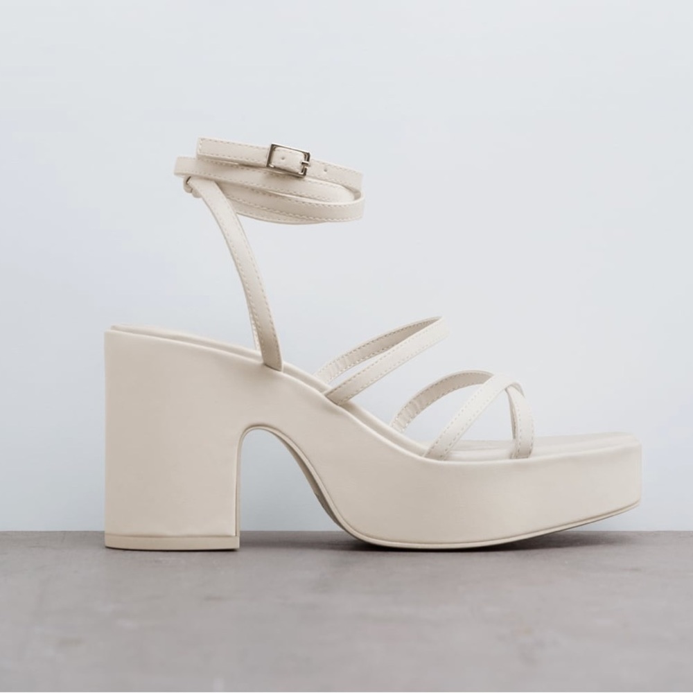 Zara platform strappy sandals